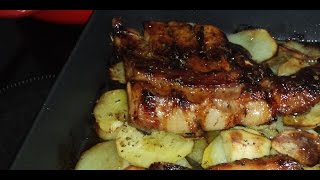 Costillar de cerdo con patatas a la miel [upl. by Yelime]