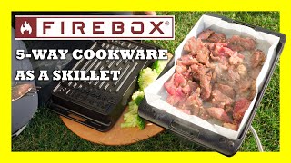 Firebox 5Way Cookware testing as a skillet Beef and Broccoli [upl. by Eemla]