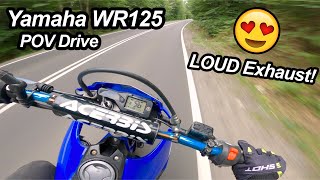 Yamaha wr125 POV Drive  Loud Exhaust Sound  Downshifts  Full Speed [upl. by Mcmahon]