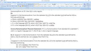 Closure Properties of Regular LanguagesHomomorphism Inverse Homomorphism Kleene closure [upl. by Heer156]