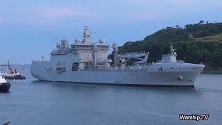 ROYAL NORWEGIAN NAVY TANKER HNoMS MAUD A530 ENTERS DEVONPORT NAVAL BASE AT DEVILS POINT 2724 [upl. by Larina524]