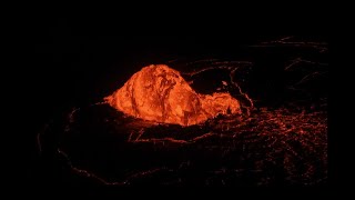 Dome Fountain Formed at Lava Lake Inlet Halemaumau Jan 23 2020 [upl. by Livesay]