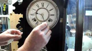 Ansonia mantle striking clock with no self correcting mechanism  setting up [upl. by Eerrahs]