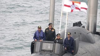 Indian Navy nuclearpowered Submarine INS Chakra Nerpa K152 at Sea [upl. by Miahc]