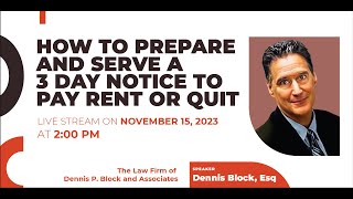 How to Prepare and Serve a 3 Day Notice to Pay Rent or Quit [upl. by Drawyeh]