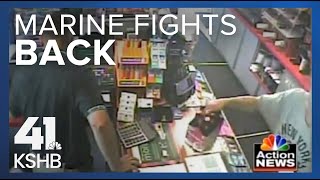 Man robs BP station former Marine fights back [upl. by Asereht236]