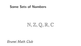 Some wellknown sets of numbers [upl. by Danya498]