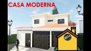 CASA HERMOSA DE 2 NIVELES CON DISEÑO SIMPLE DE 8X16 M [upl. by Nairdad]