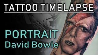 David Bowie Tattoo Portrait TIMELAPSE [upl. by Tillion76]