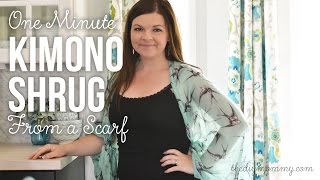 How to Make a Kimono Shrug from a Scarf in Less Than a Minute [upl. by Koralle]