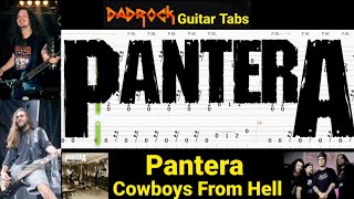 Cowboys From Hell  Pantera Guitar  Bass TABS Lesson [upl. by Ylatfen]