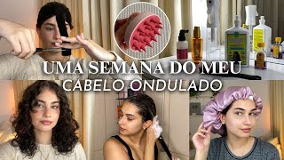 UMA SEMANA do meu CABELO ONDULADO na real 🤍 rotina e cuidados  9 [upl. by Anomahs200]