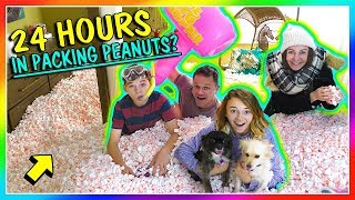 24 HOURS IN PACKING PEANUTS  OVERNIGHT CHALLENGE  We Are The Davises [upl. by Way562]