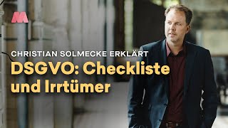 DSGVO – Checkliste und Irrtümer mit Christian Solmecke [upl. by Luigi60]