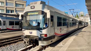 Ausfahrt der S14 109 in Aarau auf Gleis 11 [upl. by Ardnua278]