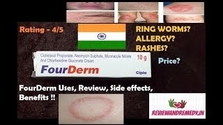 FourDerm cream for Ringworms Fungal infections Itchiness JockItch Review in Hindi [upl. by Nwahsak577]