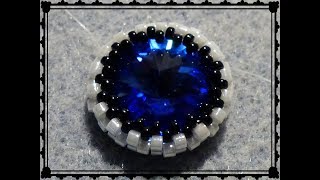 AnleitungTutorial 14 mm Swarovski Rivoli einfassen mit Peyote  DIY Perlen Peyote [upl. by Orelu]