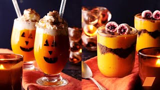 Goûter halloween  jus de citrouille et tiramisu potiron chocolat [upl. by Kablesh772]