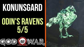 God of War All Odins Ravens in Konunsgard  Odins Ravens 55 [upl. by Oringas]