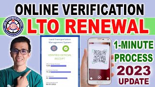 PAANO VERIFY ANG RENEWAL NG SASAKYAN SA LTO ONLINE  ONLINE LTO RENEWAL VERIFICATION NEW UPDATE 2023 [upl. by Alor]