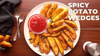 SPICY GARLIC POTATO WEDGES [upl. by Schiro]