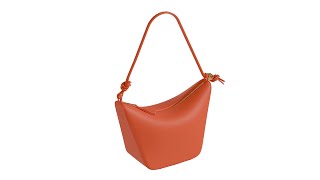 LOEWE Mini Hammock Hobo bag Vivid orange 3D Animation [upl. by Eelimaj]