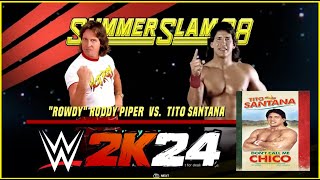 WWE 2K24 Tito Santana vs Roddy Piper Ai Full Match [upl. by Hareehat742]