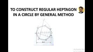 Draw a regular heptagon in a circle by general method  Geometric Construction  Engineering Drawing [upl. by Chemosh]