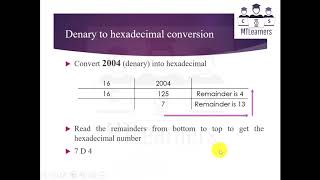 Hexadecimal to denary conversion  Denary to hexadecimal conversion  O Level Computer Science [upl. by Eatton]