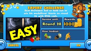 How to Beat The New Professor Evil Expert Challenge Week 21 Round 28 Easy BTD BATTLES 🐵 [upl. by Hillari]