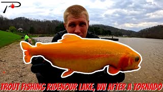 Trout Fishing Charlestons Ridenour Lake Right After the Tornado [upl. by Ayamahs461]