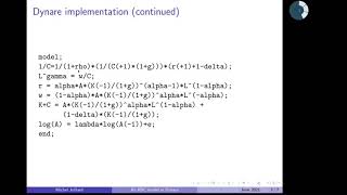 Introduction to Dynare and local approximation 6 Example A simple RBC model 24 [upl. by Orfinger]