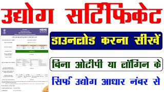 Udyog Aadhar Certificate Kaise Download Karen 2024  MSME certificate download kaise kare [upl. by Munmro]