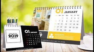 Desk Calendars Design in  CorelDraw x7 [upl. by Ynamad363]