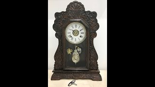 Antique Original ANSONIA Cottage with Bell Alarm Mantel Clock  Item 1473  Adelaide Clocks [upl. by March]