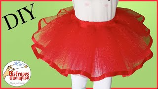 DIY Como hacer Tutu para niña ❤ también para bebé Tutu con pretina elástica y listón fácil [upl. by Drofla561]