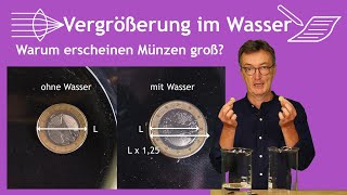 Vergrößerung durch Wasser Optik Anwendung und Aufgabe [upl. by Enomed]