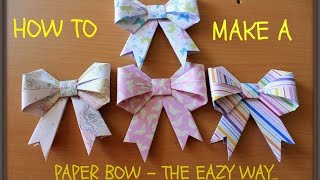 How to Make a Paper Bow ඔරිගමි ක්‍රමයට කඩදාසි BOW එකක් හදමු [upl. by Hett]