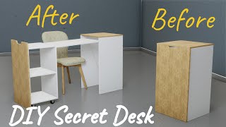 Smart And Stylish Secret Folding Desk Woodworking  Perfect for Small Spaces [upl. by Latini]