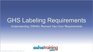 Free OSHA Training Tutorial  Understanding the GHS Labeling System [upl. by Worden893]