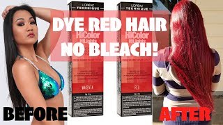 HOW TO DYE BLACK TO BRIGHT RED HAIR WITHOUT BLEACH [upl. by Ayanat727]