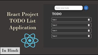 Todo List Application using React JS in Hindi  React Projects for beginners in Hindi [upl. by Maude914]