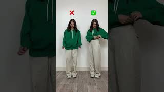 Easy Hacks For Oversized Hoodies  Hoodie Outfit Ideas 😍 outfitideas shorts fashionstyle viral [upl. by Eillime]