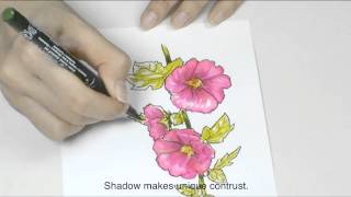 Sakura  How to Draw with Pigma Micron amp KOI Coloring Brush Pen [upl. by Ttessil]