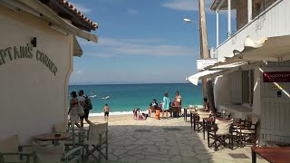 Agios Nikitas beach Lefkada  walking tour Greece Sep 2020 [upl. by Hephzipah]