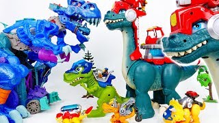 The Battle Between Giant Dinosaurs Chomp Squad Blaze Asaurus  ToyMart TV [upl. by Roselyn]