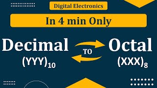 Decimal to Octal conversion  Octal to Decimal Conversion  Digital Electronics  Number System [upl. by Lai]