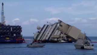 Costa Concordia Parbuckling in 90 Seconds [upl. by Anoved]