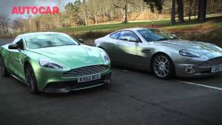 Aston Martin Vanquish meet the ancestors  autocarcouk [upl. by Llireva]