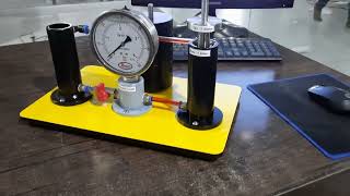 Pressure Gauge Calibration using Dead Weight TesterFluid Mechanics Lab esols deadweight tester [upl. by Enilrae]